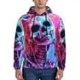 thumbnail image 1 of Fotbe Men's Hoodie with Neon Skull With Milkshake Pattern - Kangaroo Pocket Pullover Hooded Sweatshirt, Perfect for Daily Wear, Travel, and Home-3X-Large, 1 of 7