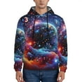 thumbnail image 1 of Fotbe Men's Hoodie with Outer Space Floating Numbers And Letters Pattern - Kangaroo Pocket Pullover Hooded Sweatshirt, Perfect for Daily Wear, Travel, and Home-X-Large, 1 of 7