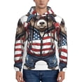 thumbnail image 1 of Fotbe Men's Hoodie with Patriotic Boxing Bear Art Pattern - Kangaroo Pocket Pullover Hooded Sweatshirt, Perfect for Daily Wear, Travel, and Home-Small, 1 of 7