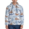 thumbnail image 1 of Fotbe Men's Hoodie with Seal Fox Seagull Whales Pattern - Kangaroo Pocket Pullover Hooded Sweatshirt, Perfect for Daily Wear, Travel, and Home-X-Large, 1 of 7