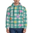 thumbnail image 1 of Fotbe Men's Hoodie with Starfish On Checkered Background Pattern - Kangaroo Pocket Pullover Hooded Sweatshirt, Perfect for Daily Wear, Travel, and Home-XX-Large, 1 of 7