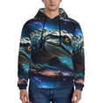 thumbnail image 1 of Fotbe Men's Hoodie with Starry Sky Colorful Crocodile A Pattern - Kangaroo Pocket Pullover Hooded Sweatshirt, Perfect for Daily Wear, Travel, and Home-XX-Large, 1 of 7