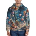 thumbnail image 1 of Fotbe Men's Hoodie with Starry Sky Planet Lollipop Pattern - Kangaroo Pocket Pullover Hooded Sweatshirt, Perfect for Daily Wear, Travel, and Home-4X-Large, 1 of 7