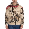 thumbnail image 1 of Fotbe Men's Hoodie with Vintage Rose Botanical Art Pattern - Kangaroo Pocket Pullover Hooded Sweatshirt, Perfect for Daily Wear, Travel, and Home-3X-Large, 1 of 7