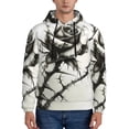 thumbnail image 1 of Fotbe Men's Hoodie with Black And White Rose Pattern - Kangaroo Pocket Pullover Hooded Sweatshirt, Perfect for Daily Wear, Travel, and Home-Medium, 1 of 7