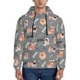 thumbnail image 1 of Fotbe Men's Hoodie with Bulldog Pattern - Kangaroo Pocket Pullover Hooded Sweatshirt, Perfect for Daily Wear, Travel, and Home-Large, 1 of 7