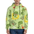 thumbnail image 1 of Fotbe Men's Hoodie with Cute Dinosaurs Cartoon Pattern - Kangaroo Pocket Pullover Hooded Sweatshirt, Perfect for Daily Wear, Travel, and Home-Medium, 1 of 7