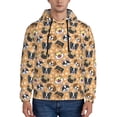 thumbnail image 1 of Fotbe Men's Hoodie with Cute Dogs Head Pattern - Kangaroo Pocket Pullover Hooded Sweatshirt, Perfect for Daily Wear, Travel, and Home-X-Large, 1 of 7