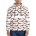 thumbnail image 1 of Fotbe Men's Hoodie with Dachshund Dog Puppy Pattern - Kangaroo Pocket Pullover Hooded Sweatshirt, Perfect for Daily Wear, Travel, and Home-3X-Large, 1 of 7