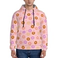 thumbnail image 1 of Fotbe Men's Hoodie with Donuts Pattern - Kangaroo Pocket Pullover Hooded Sweatshirt, Perfect for Daily Wear, Travel, and Home-4X-Large, 1 of 7
