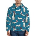 thumbnail image 1 of Fotbe Men's Hoodie with Festive Dachshund Fun Pattern - Kangaroo Pocket Pullover Hooded Sweatshirt, Perfect for Daily Wear, Travel, and Home-Small, 1 of 7