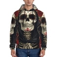 thumbnail image 1 of Fotbe Men's Hoodie with Gothic Skull With Roses Pattern - Kangaroo Pocket Pullover Hooded Sweatshirt, Perfect for Daily Wear, Travel, and Home-Medium, 1 of 7