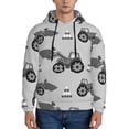 thumbnail image 1 of Fotbe Men's Hoodie with Gray Tractor Pattern - Kangaroo Pocket Pullover Hooded Sweatshirt, Perfect for Daily Wear, Travel, and Home-Small, 1 of 7