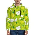 thumbnail image 1 of Fotbe Men's Hoodie with Green Apple Pattern - Kangaroo Pocket Pullover Hooded Sweatshirt, Perfect for Daily Wear, Travel, and Home-Small, 1 of 7
