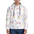 thumbnail image 1 of Fotbe Men's Hoodie with Hand Drawn Rabbit Pattern - Kangaroo Pocket Pullover Hooded Sweatshirt, Perfect for Daily Wear, Travel, and Home-Medium, 1 of 7