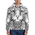 thumbnail image 1 of Fotbe Men's Hoodie with Intricate Cat Mandala Pattern - Kangaroo Pocket Pullover Hooded Sweatshirt, Perfect for Daily Wear, Travel, and Home-Large, 1 of 7
