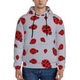 thumbnail image 1 of Fotbe Men's Hoodie with Ladybug Pattern - Kangaroo Pocket Pullover Hooded Sweatshirt, Perfect for Daily Wear, Travel, and Home-3X-Large, 1 of 7