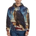 thumbnail image 1 of Fotbe Men's Hoodie with Night Sky Bald Eagle Pattern - Kangaroo Pocket Pullover Hooded Sweatshirt, Perfect for Daily Wear, Travel, and Home-3X-Large, 1 of 7