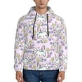 thumbnail image 1 of Fotbe Men's Hoodie with Purple Rabbit Pattern - Kangaroo Pocket Pullover Hooded Sweatshirt, Perfect for Daily Wear, Travel, and Home-Small, 1 of 7