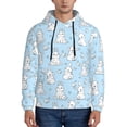 thumbnail image 1 of Fotbe Men's Hoodie with Rabbit And Bird Pattern - Kangaroo Pocket Pullover Hooded Sweatshirt, Perfect for Daily Wear, Travel, and Home-Small, 1 of 7