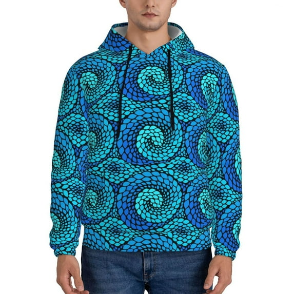 Fotbe Men's Hoodie with Snake Pattern - Kangaroo Pocket Pullover Hooded Sweatshirt, Perfect for Daily Wear, Travel, and Home-Medium