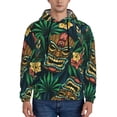 thumbnail image 1 of Fotbe Men's Hoodie with Tropical Tribe Mask Pattern - Kangaroo Pocket Pullover Hooded Sweatshirt, Perfect for Daily Wear, Travel, and Home-, 1 of 7