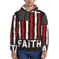 thumbnail image 1 of Fotbe Men's Hoodie with USA Flag Cross Pattern - Kangaroo Pocket Pullover Hooded Sweatshirt, Perfect for Daily Wear, Travel, and Home-4X-Large, 1 of 7
