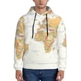thumbnail image 1 of Fotbe Men's Hoodie with World Map 1 Pattern - Kangaroo Pocket Pullover Hooded Sweatshirt, Perfect for Daily Wear, Travel, and Home-Small, 1 of 7