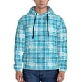 thumbnail image 1 of Fotbe Men's Hoodie with blue plaid Snowflake Pattern - Kangaroo Pocket Pullover Hooded Sweatshirt, Perfect for Daily Wear, Travel, and Home-Small, 1 of 7