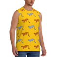 thumbnail image 1 of Fotbe Men's Leopard Print Print Men's Sleeveless Muscle Tank Tops Casual T-Shirts for Gym Workout Beach-X-Large, 1 of 8