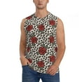thumbnail image 1 of Fotbe Men's Leopard Print Rose Print Men's Sleeveless Muscle Tank Tops Casual T-Shirts for Gym Workout Beach-Medium, 1 of 8