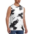 thumbnail image 1 of Fotbe Men's Monochrome Flying Ravens Print Men's Sleeveless Muscle Tank Tops Casual T-Shirts for Gym Workout Beach-3X-Large, 1 of 8