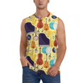 thumbnail image 1 of Fotbe Men's Musical Instruments Print Men's Sleeveless Muscle Tank Tops Casual T-Shirts for Gym Workout Beach-X-Large, 1 of 8