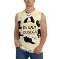 thumbnail image 1 of Fotbe Men's Panda Doing Yoga Print Men's Sleeveless Muscle Tank Tops Casual T-Shirts for Gym Workout Beach-XX-Large, 1 of 8