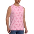 thumbnail image 1 of Fotbe Men's Pink Bows Print Men's Sleeveless Muscle Tank Tops Casual T-Shirts for Gym Workout Beach-Small, 1 of 8