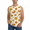 thumbnail image 1 of Fotbe Men's Pumpkin Maple Leaves Print Men's Sleeveless Muscle Tank Tops Casual T-Shirts for Gym Workout Beach-3X-Large, 1 of 8