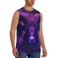 thumbnail image 1 of Fotbe Men's Purple Starry Sky Antelope Print Men's Sleeveless Muscle Tank Tops Casual T-Shirts for Gym Workout Beach-X-Large, 1 of 8