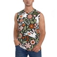 thumbnail image 1 of Fotbe Men's Rabbits on Floral Print Men's Sleeveless Muscle Tank Tops Casual T-Shirts for Gym Workout Beach-3X-Large, 1 of 8