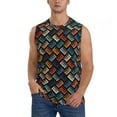 thumbnail image 1 of Fotbe Men's Retro Tape Print Men's Sleeveless Muscle Tank Tops Casual T-Shirts for Gym Workout Beach-3X-Large, 1 of 8