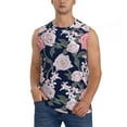 thumbnail image 1 of Fotbe Men's Rose Flowers Print Men's Sleeveless Muscle Tank Tops Casual T-Shirts for Gym Workout Beach-Large, 1 of 8