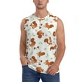 thumbnail image 1 of Fotbe Men's Squirrel Playing Print Men's Sleeveless Muscle Tank Tops Casual T-Shirts for Gym Workout Beach-3X-Large, 1 of 8