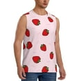 thumbnail image 1 of Fotbe Men's Strawberry Print Men's Sleeveless Muscle Tank Tops Casual T-Shirts for Gym Workout Beach-X-Large, 1 of 8