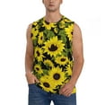 thumbnail image 1 of Fotbe Men's Sunflowers In Vintage Print Men's Sleeveless Muscle Tank Tops Casual T-Shirts for Gym Workout Beach-Medium, 1 of 8