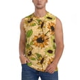thumbnail image 1 of Fotbe Men's Sunflowers Print Men's Sleeveless Muscle Tank Tops Casual T-Shirts for Gym Workout Beach-Large, 1 of 8