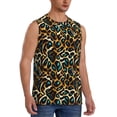 thumbnail image 1 of Fotbe Men's Teal Leopard Print Men's Sleeveless Muscle Tank Tops Casual T-Shirts for Gym Workout Beach-Small, 1 of 8