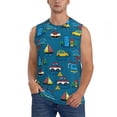 thumbnail image 1 of Fotbe Men's Transportations with Buildings Print Men's Sleeveless Muscle Tank Tops Casual T-Shirts for Gym Workout Beach-X-Large, 1 of 8