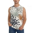 thumbnail image 1 of Fotbe Men's Tropical Leaves Print Men's Sleeveless Muscle Tank Tops Casual T-Shirts for Gym Workout Beach-X-Large, 1 of 8