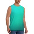 thumbnail image 1 of Fotbe Men's Turquoise Light Blue Print Men's Sleeveless Muscle Tank Tops Casual T-Shirts for Gym Workout Beach-3X-Large, 1 of 8