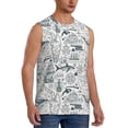 thumbnail image 1 of Fotbe Men's Vintage Sailboats Print Men's Sleeveless Muscle Tank Tops Casual T-Shirts for Gym Workout Beach-Small, 1 of 8