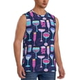 thumbnail image 1 of Fotbe Men's Wine Glasses And Cocktails Print Men's Sleeveless Muscle Tank Tops Casual T-Shirts for Gym Workout Beach-Small, 1 of 8